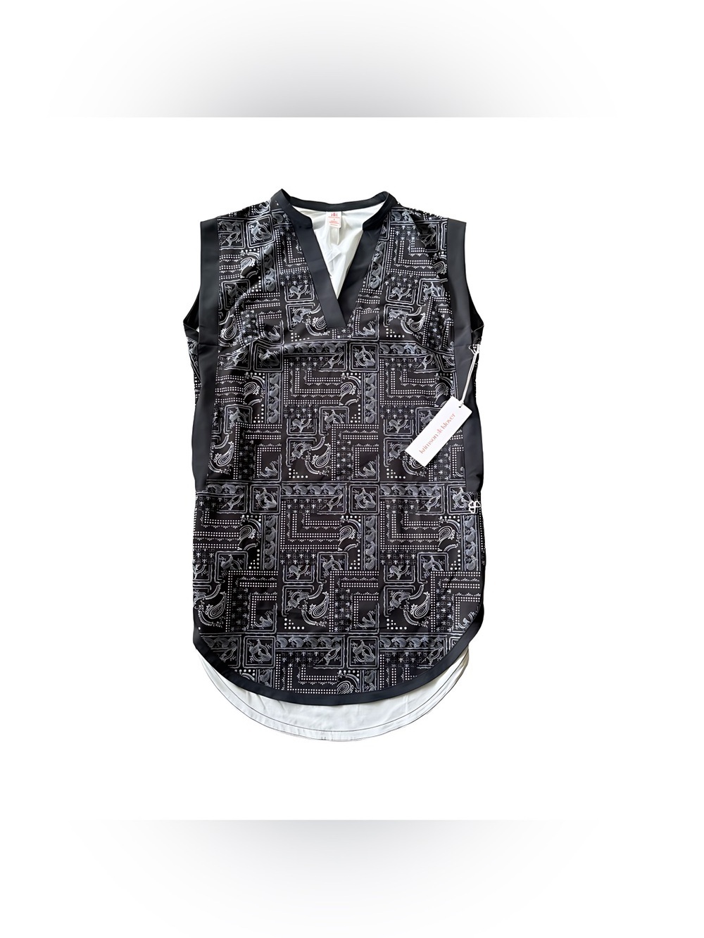 Krimson Klover Tunic Dress Women's Small Bandana Print Black Athletic Dress NWT